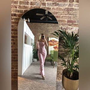 Pamela Faux Leather Strapless Crop Top - Baby Pink
Size: S